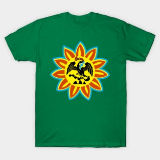 Mexica Flag Aztec Eagle Snake Sun - Original Mexican Flag T-Shirt